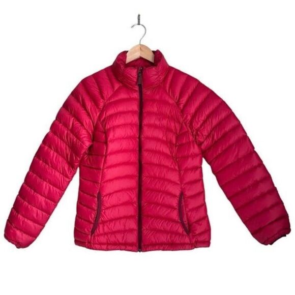 Prana Lyra Women M Red Down Jacket Packable Water Resistant Travel Puffer - Picture 1 of 10